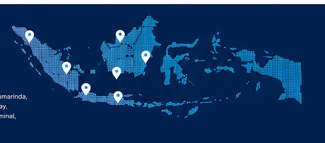 Peta jangkauan pelabuhan Indonesia